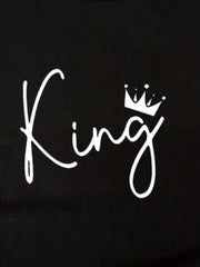 2pcs Boys King Crown Print T shirt & Shorts Summer Clothes Sets