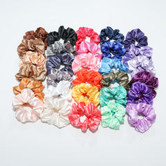 30pcs Solid Stain Hair Scrunchies for Women Girls - Soft Silk Scrunchie