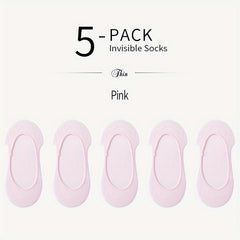5 Pairs Thin Short Socks Non-slip Invisible Ankle Women's Stockings