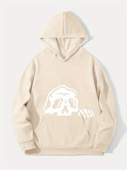 Skeleton Print Hoodie Men's Graphic Pullover Hooded Sweatshirt