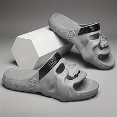 Men's Skull Slides Non Slip Slippers for Indoor Outdoor Beach Shower