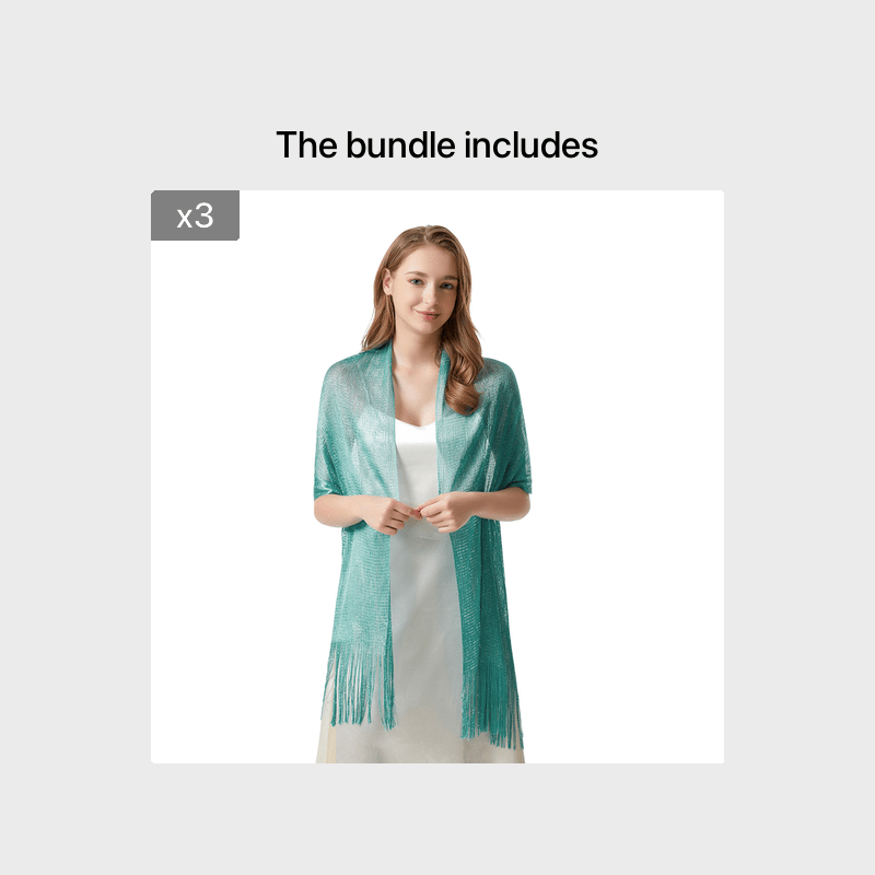 Women's Party Shawls with Golden and Silver Thread - Warm Scarf