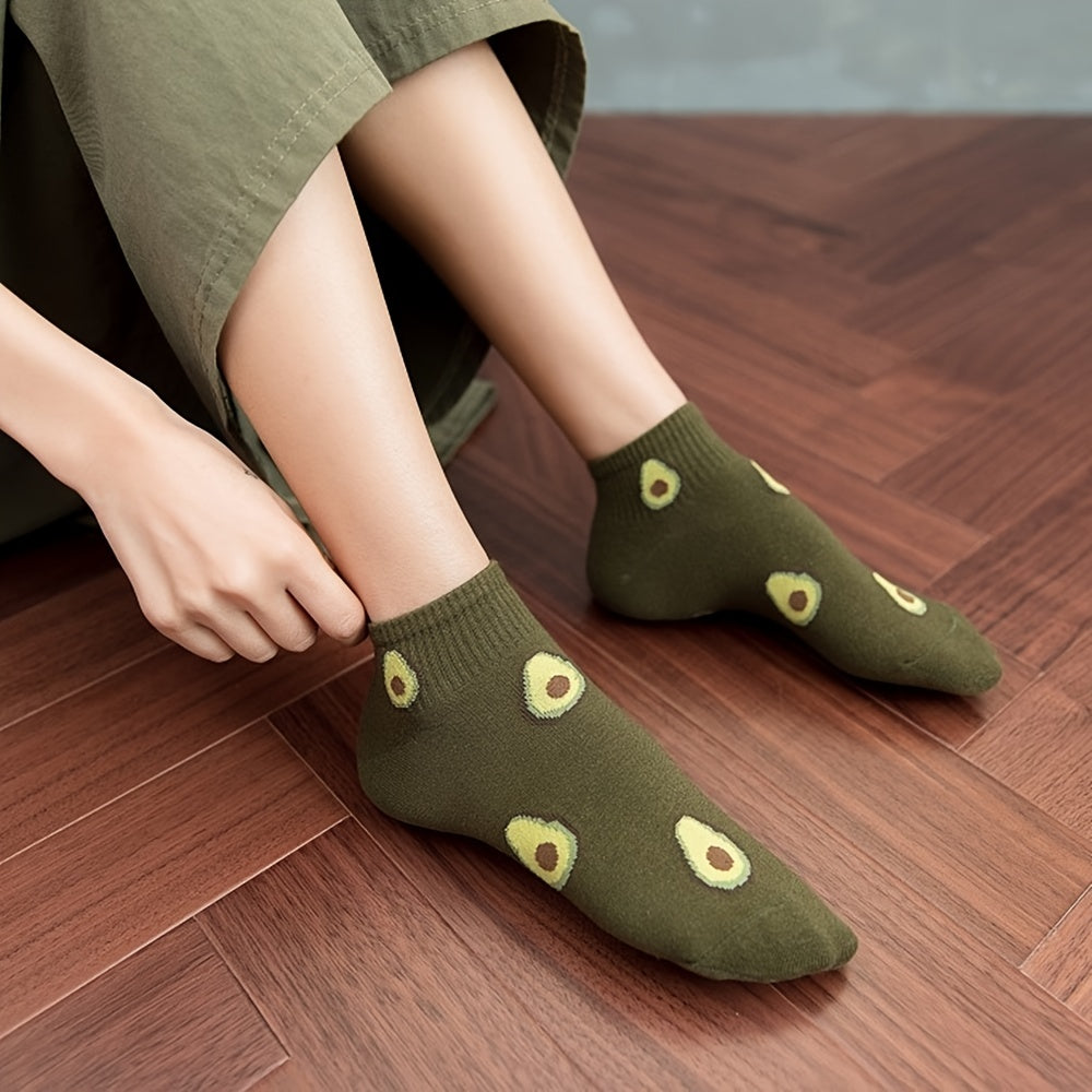 Avocado Life Socks Funny Novelty Short Cotton Women's Stockings