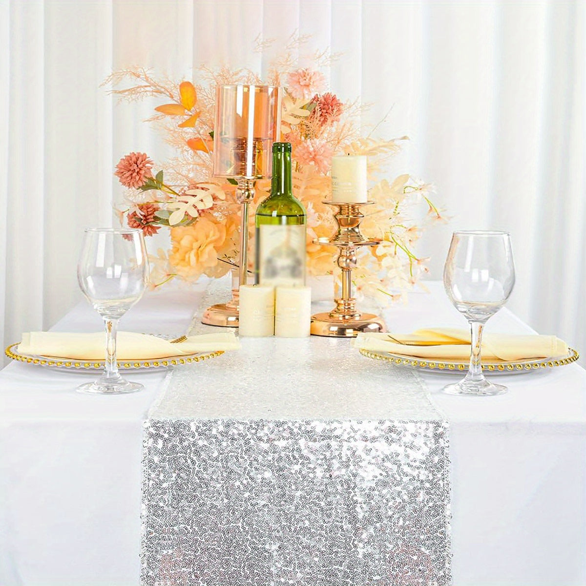 Polyester Sequin Table Runner Thanksgiving Christmas Wedding Decor
