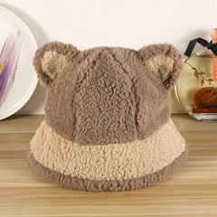 Panda Fisherman Hat Plush Ear Protection Bucket Hat Warm Hat