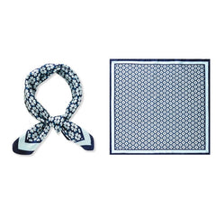 70cm Geometric Flower Print Square Scarf Neckerchief Bandana