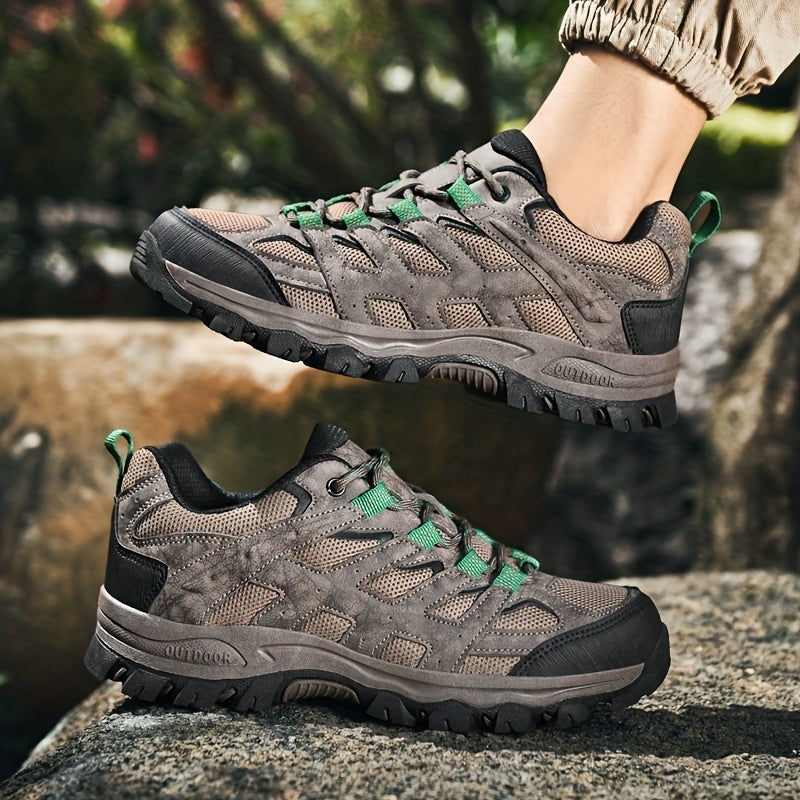 Men's Mesh Lace Up Hiking Sneakers Wear resistant Outdoor Shoes