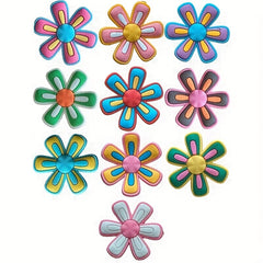 10Pcs Flower Pattern Shoe Charms for Bubble Slides Sandals Shoe Decorations