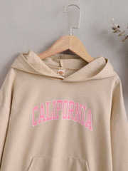 Girls Letter Print Cotton Hoodie