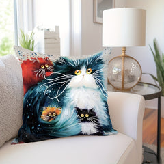 1pc Geometric Kitten Cat Throw Pillow Covers
