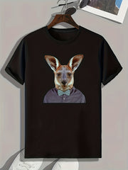 Animal Head Print Men's Graphic T-Shirt for Summer