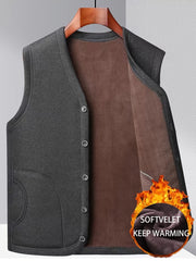 Vintage Button Up V Neck Vest for Fall Winter