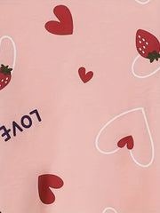 Strawberry Print Sleep Bottoms Women's Soft & Comfy Shorts