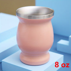 Stainless Steel Yerba Mate Tea Mug 8oz Double Wall Gourd Madai Cup