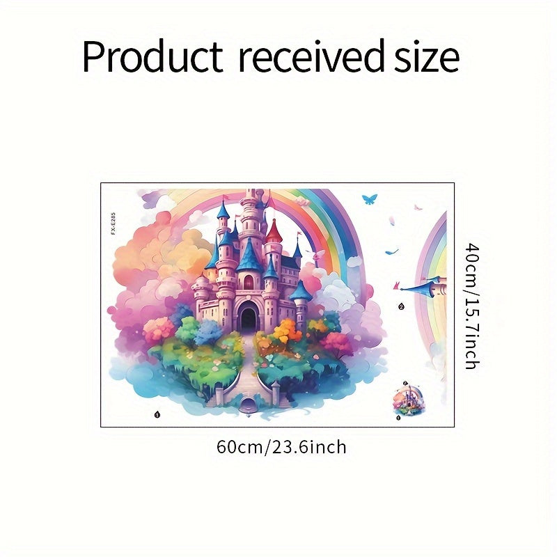 Castle Wall Stickers Rainbow Clouds Children's Room Decoration