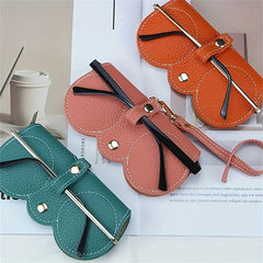 Lychee Embossed Glasses Bag PU Leather Sunglasses Pouch