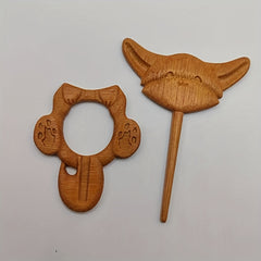 Wooden Fox Brooch For Girls