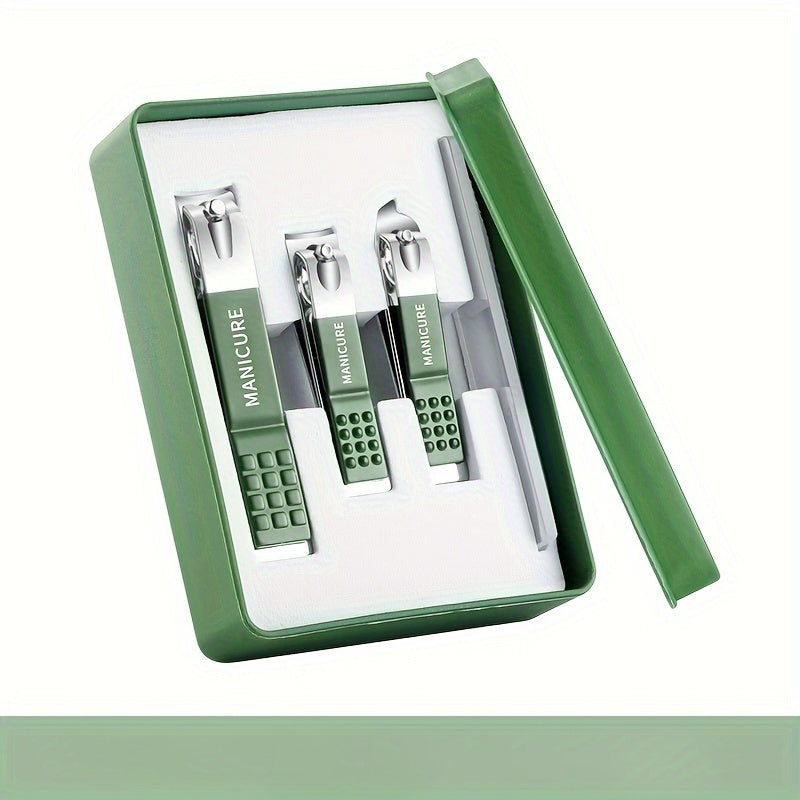 4pcs Nail Clipper Set Fingernail & Toenail Cutter Manicure Tool