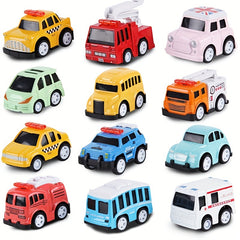 12pcs Alloy Car Model Cartoon Toy Car Alloy Model Sports Car
