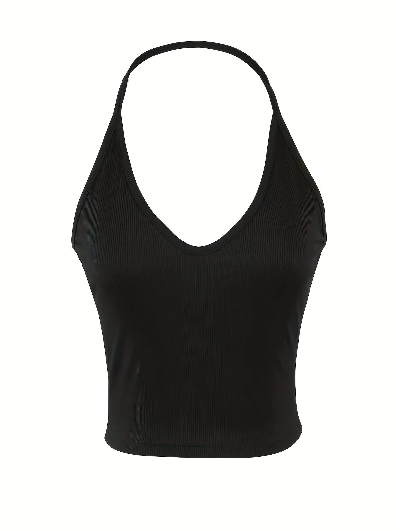 Sexy Plunging Halter Top Sleeveless