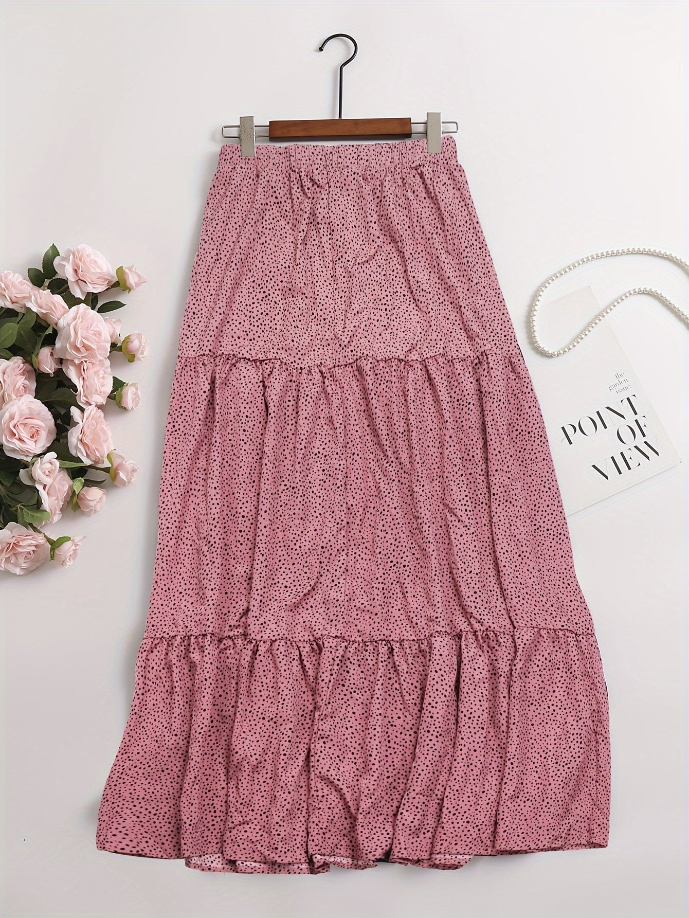 Paisley Print High Rise A-line Maxi Skirt