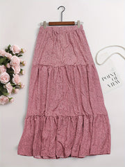 Paisley Print High Rise A-line Maxi Skirt