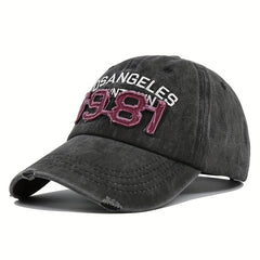 Retro 1981 3D Embroidery Baseball Cap Washed Old Sun Visor