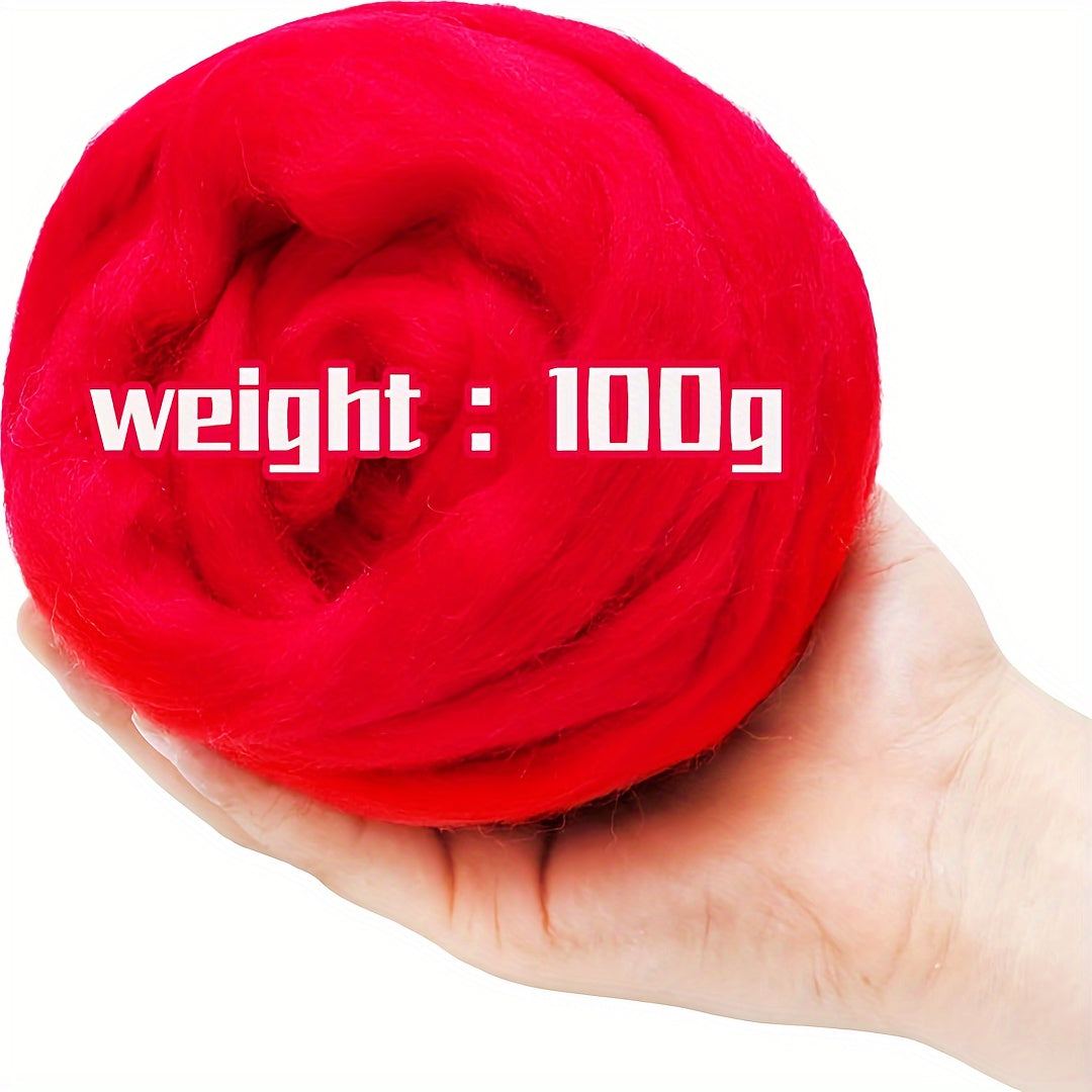 100g Fiber Roving Wool Top Wool Felting Supplies Chunky Yarn Spinning Wool