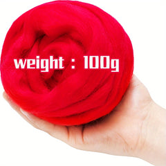 100g Fiber Roving Wool Top Wool Felting Supplies Chunky Yarn Spinning Wool
