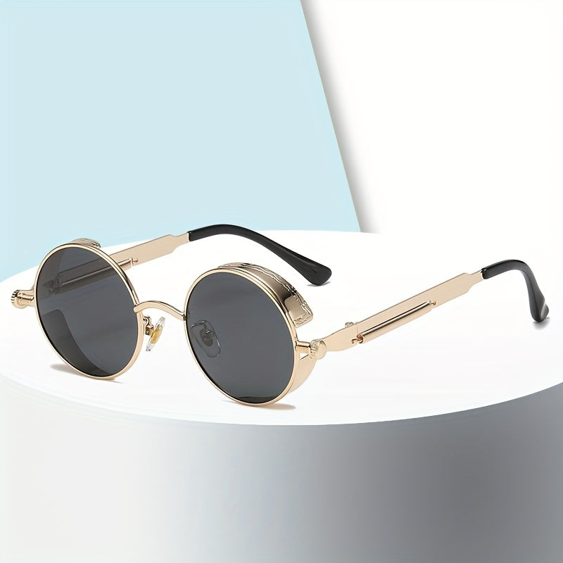 Men's Vintage Driving Goggles Round Frame Sunglasses