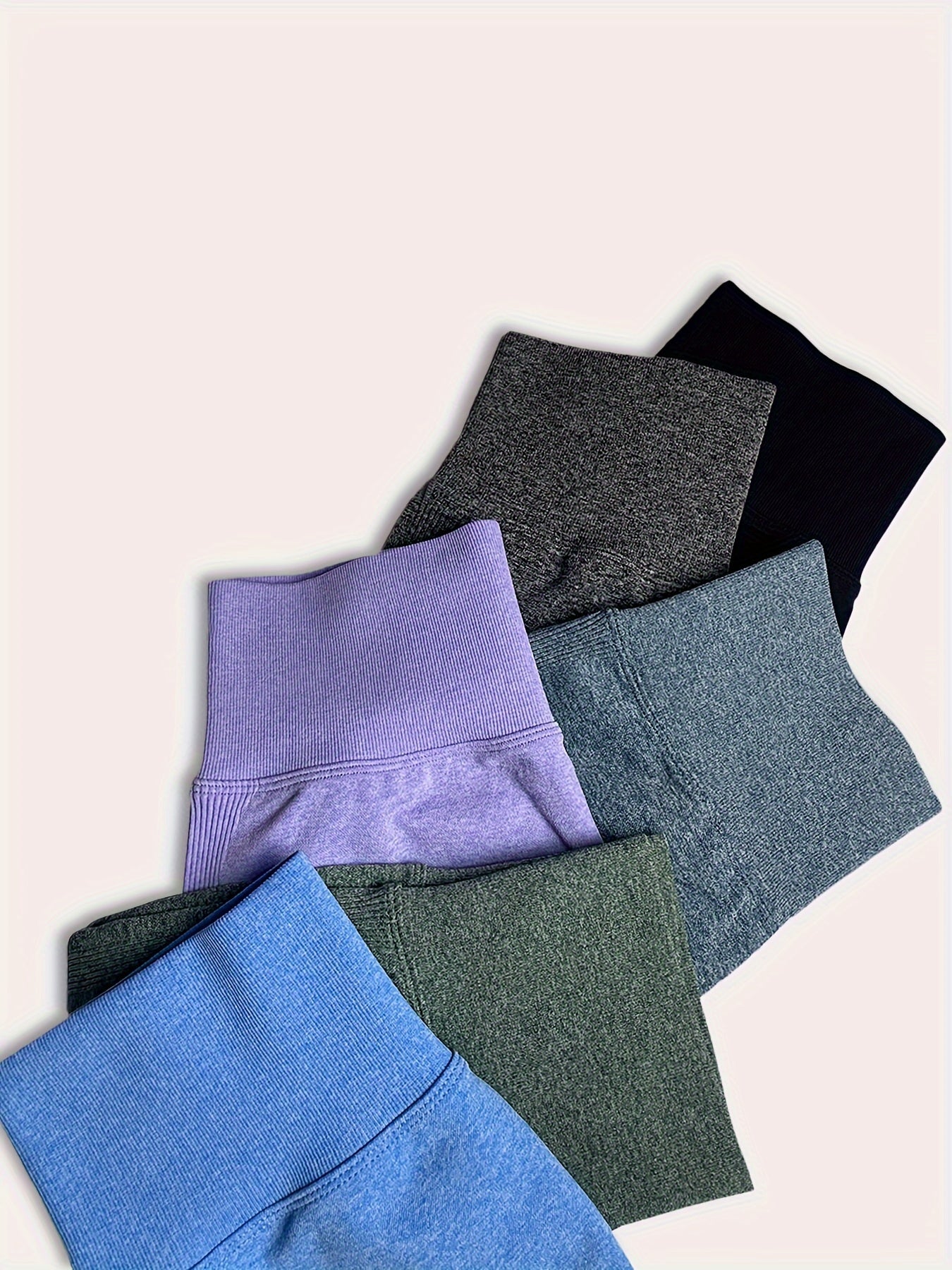 6pcs Solid Stretch Sports Shorts for Women