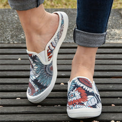 Floral Pattern Shallow Mouth Casual Shoes