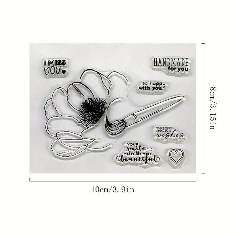 1pc Painting Pen Flower DIY Silicone Transparent Seal