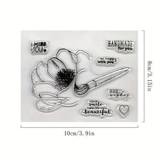 1pc Painting Pen Flower DIY Silicone Transparent Seal