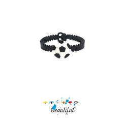 6pcs Funny Football Silicone Bracelet Rubber Wristband Gift