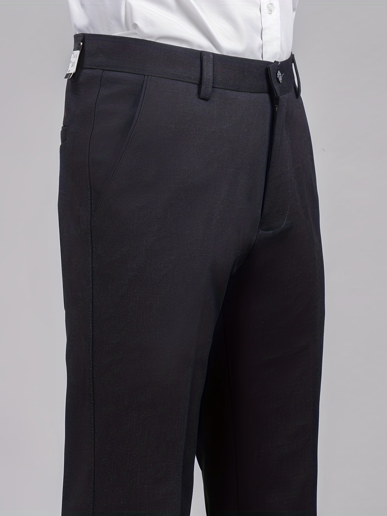 Men's Solid Stretch Dress Pants for Spring Summer Business