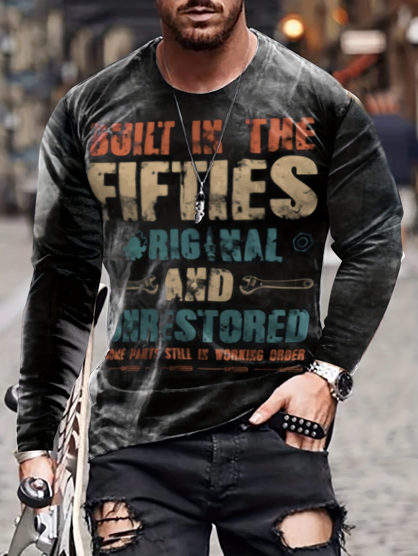 BUILT IN THE FIFTIES Men's Vintage Novelty T-shirt