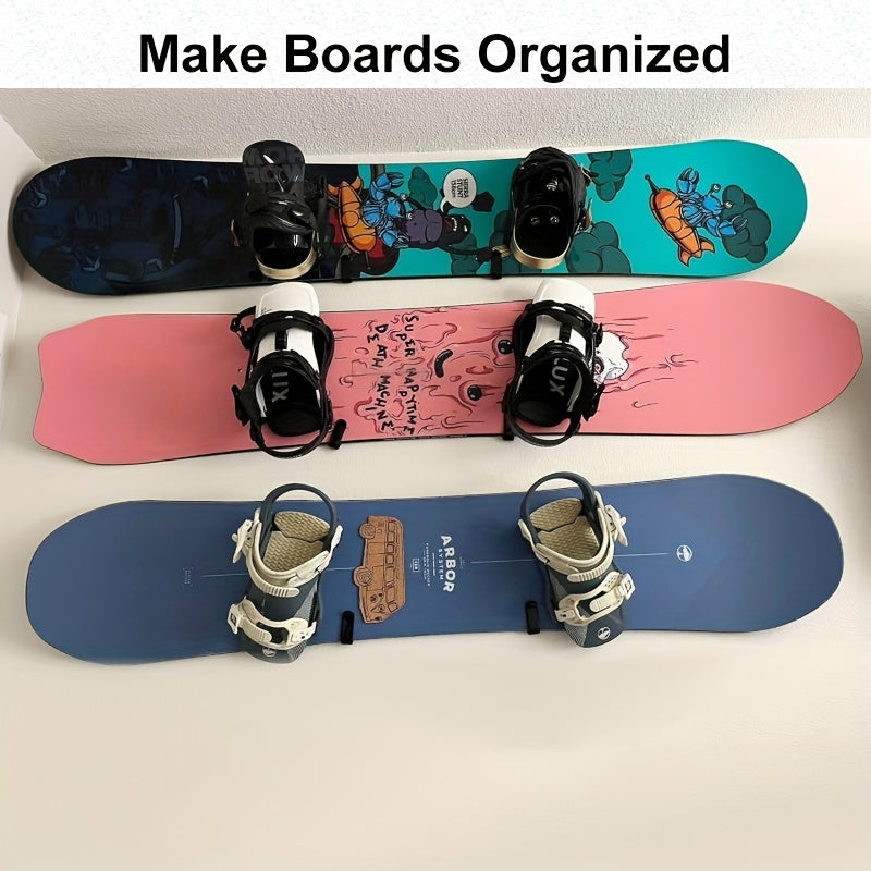 2pcs Horizontal Snowboard Clips Wall Mounted Display Rack
