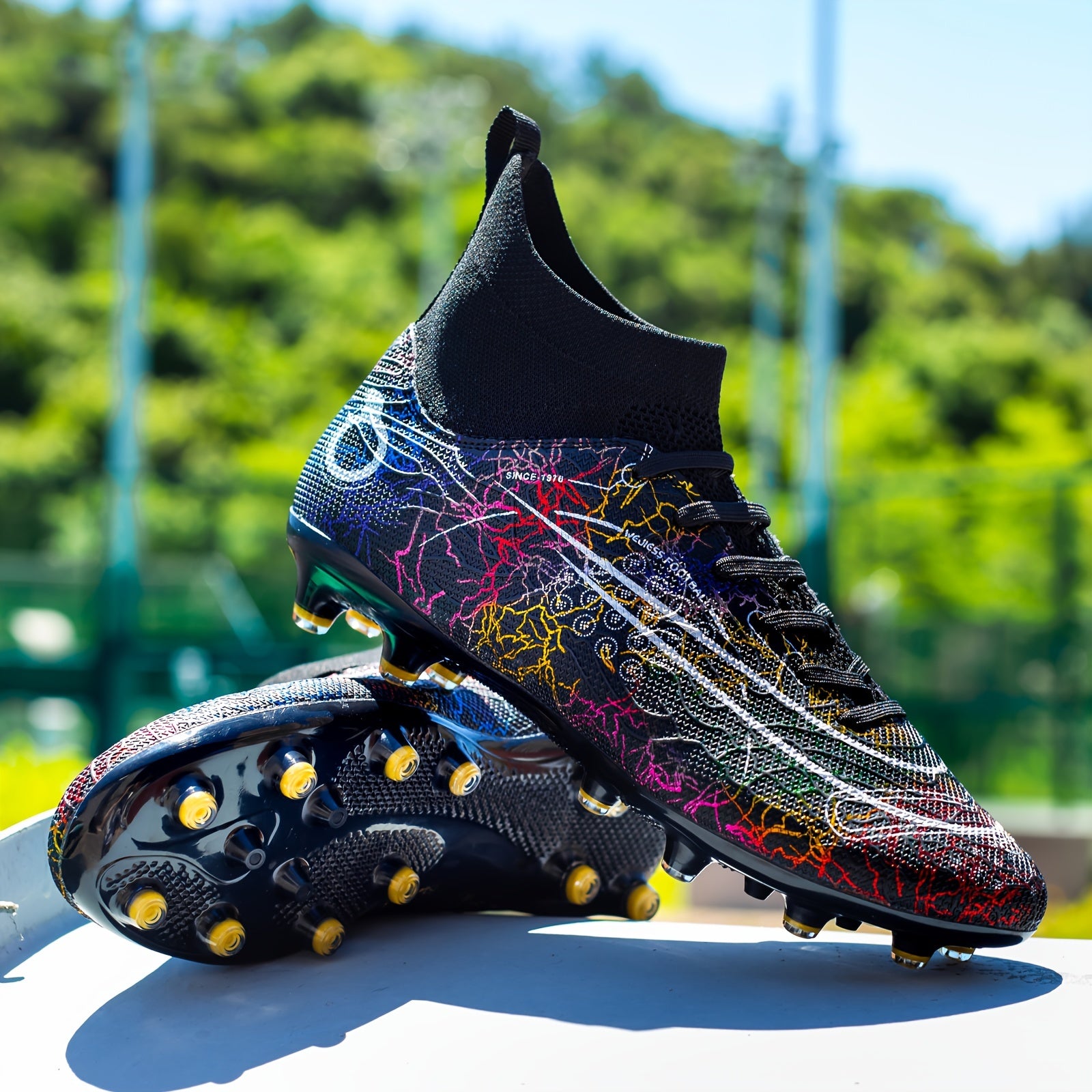 Boy's High Top Non Slip AG Football Cleat Outdoor Soccer Shoes