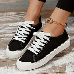 Women's Solid Flat Non Slip Skate Shoes Casual Breathable Outdoor Sneakers