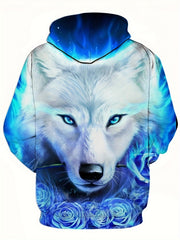 Wolf 3D Print Hoodies For Men Graphic Hoodie With Kangaroo Pocket