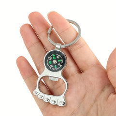 Toe Shaped Compass Keychain Bottle Opener Camping Picnic