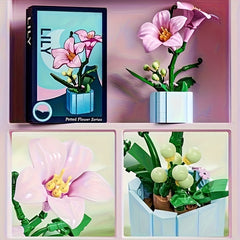Flower Building Blocks Sunflower Lily Rose Models for Home Decor