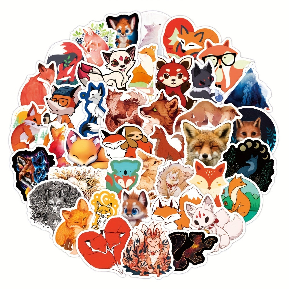 50pcs Cute Fox Graffiti Stickers for Fun and Style