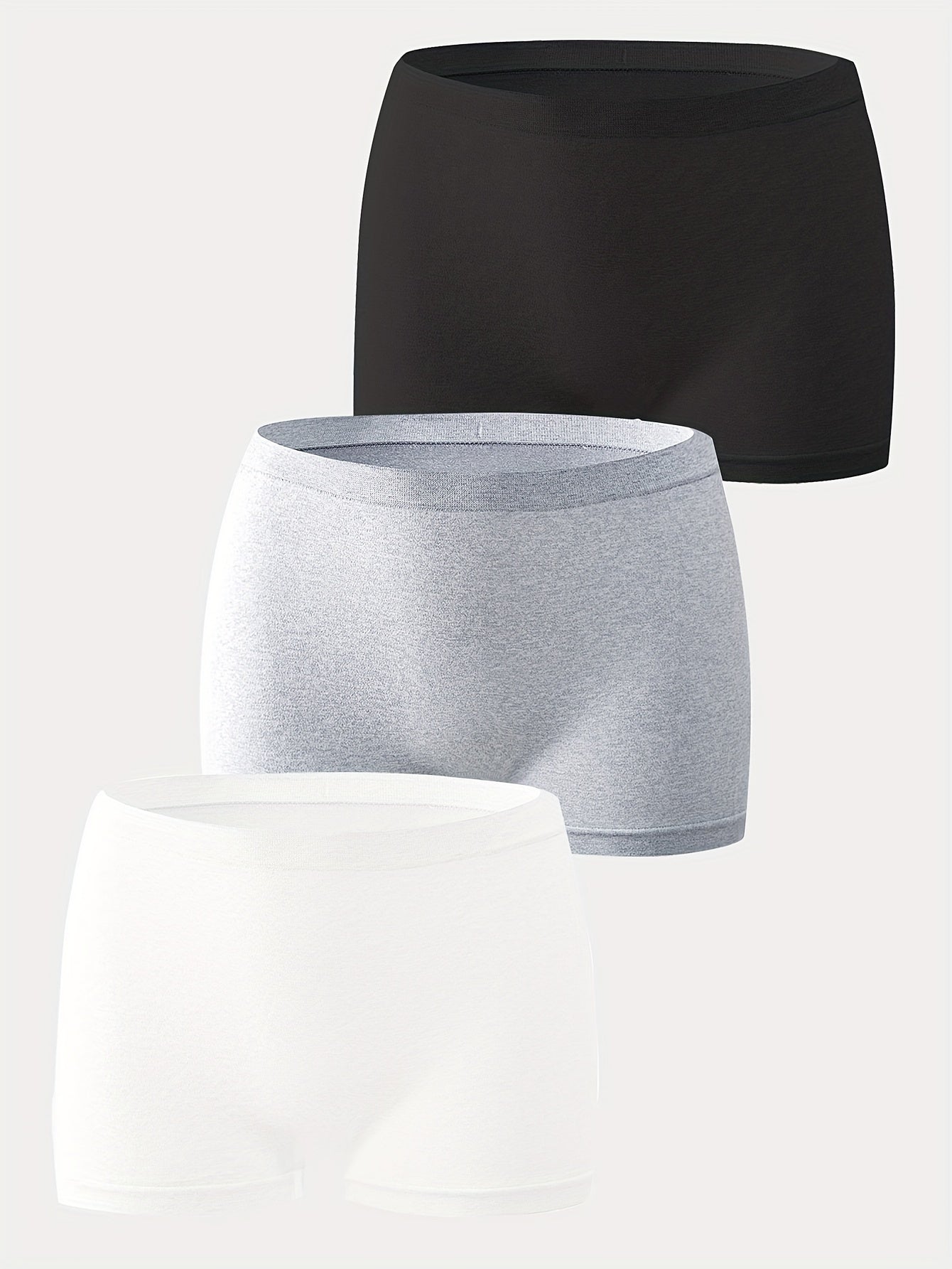 3 Pack Plus Size Seamless Boy Shorts Set