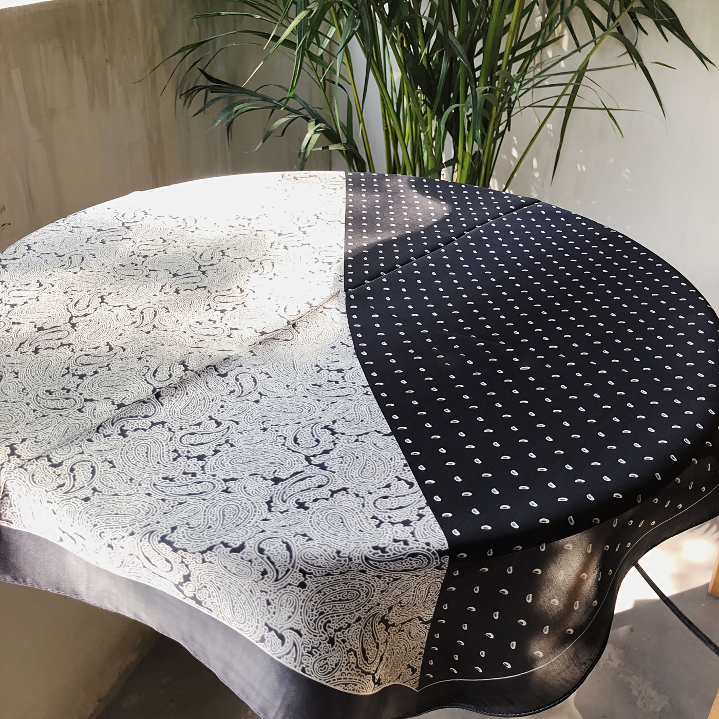 Block Print Square Scarf Satin Neckerchief Decorative Bandana