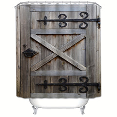 Vintage Metal Wooden Door Shower Curtain
