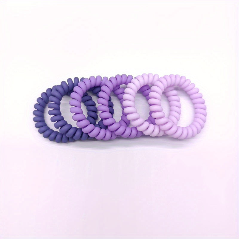 6pcs Telephone Wire Hair Ties Ponytail Holders Scrunchies Hair Accessories