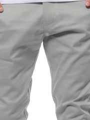 Men's Classic Regular Fit Casual Trousers Solid Pants