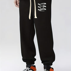 Cartoon Dog Print Drawstring Sweatpants Loose Fit Pants Men's Casual Joggers